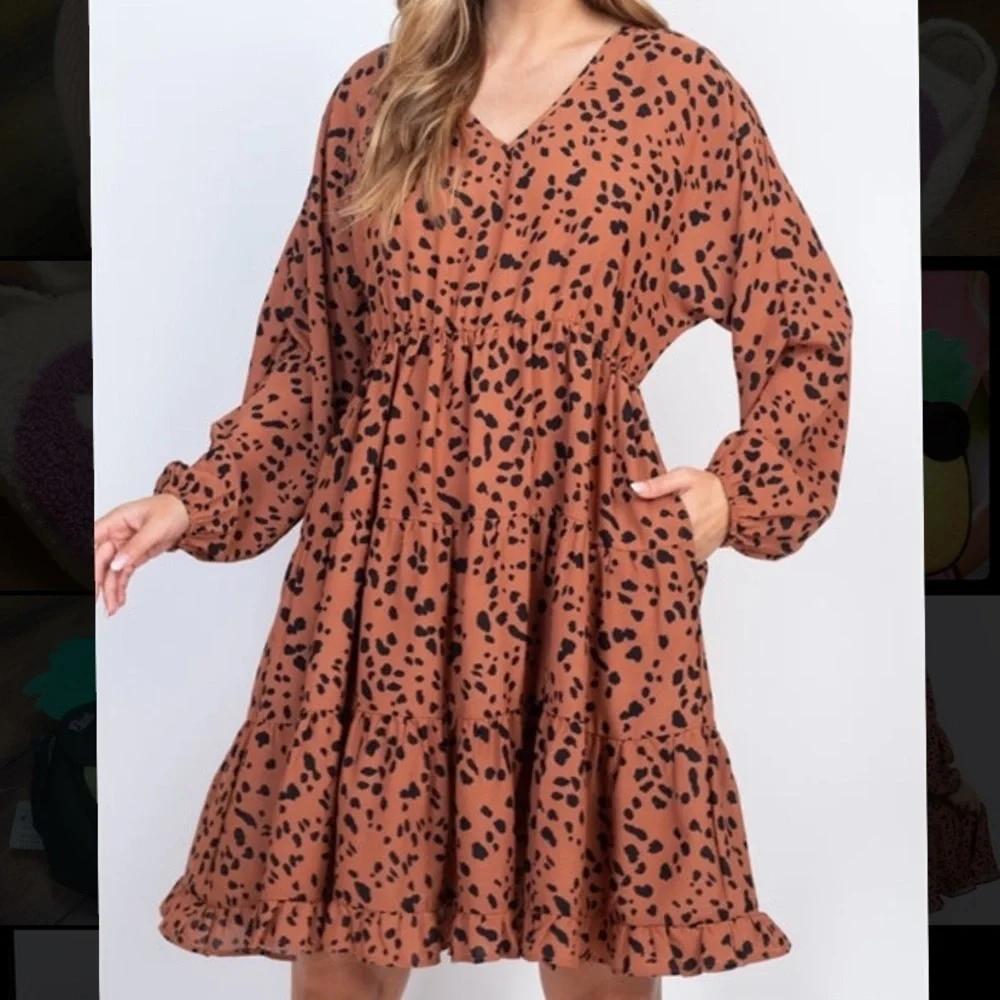 Rust Dot Dress - Picture 1 of 2